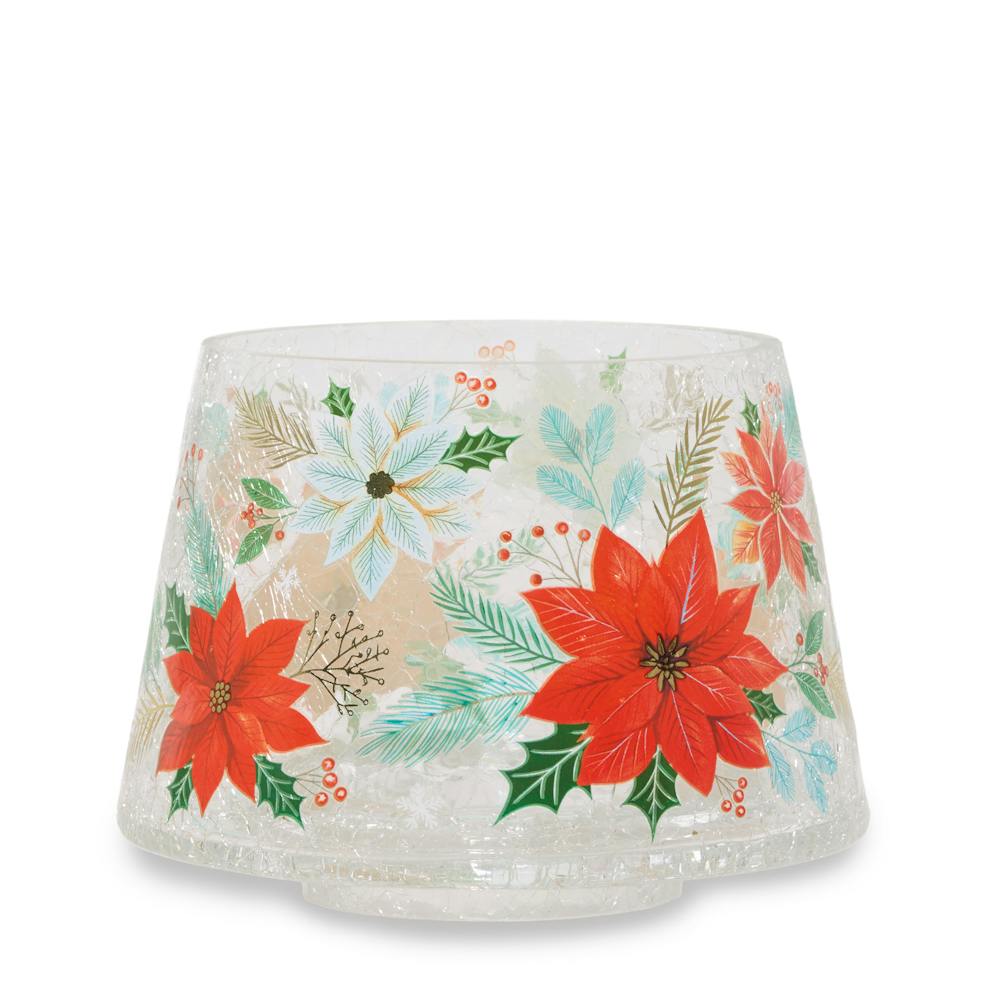Crackle Poinsettia  Jar Shade