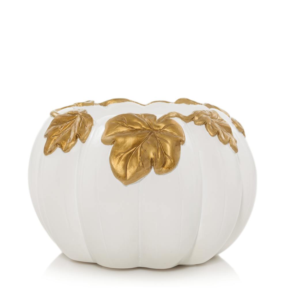 White Pumpkin Resin Holder