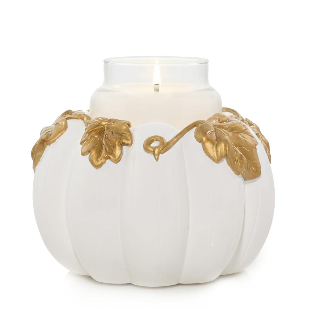 White Pumpkin Resin Holder