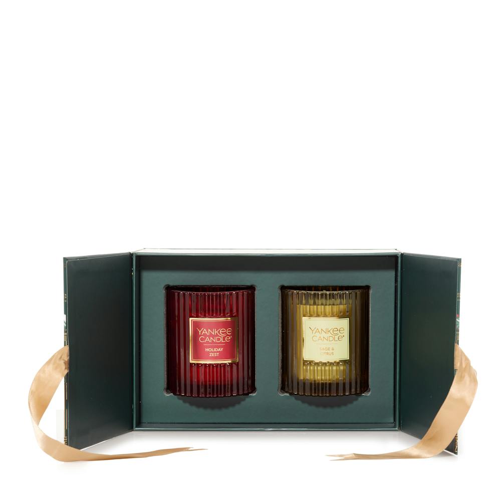 Fluted Candle Duo in Green