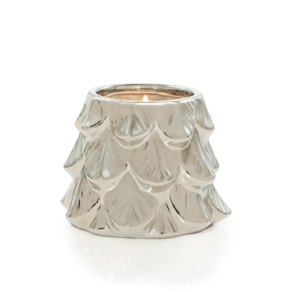 White Spruce & Grapefruit Silver Tree Candle